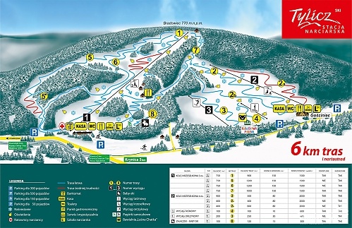 Tylicz ski mapa 